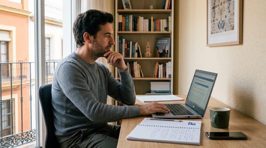 Hombre realizando un test de tdah para adultos online
