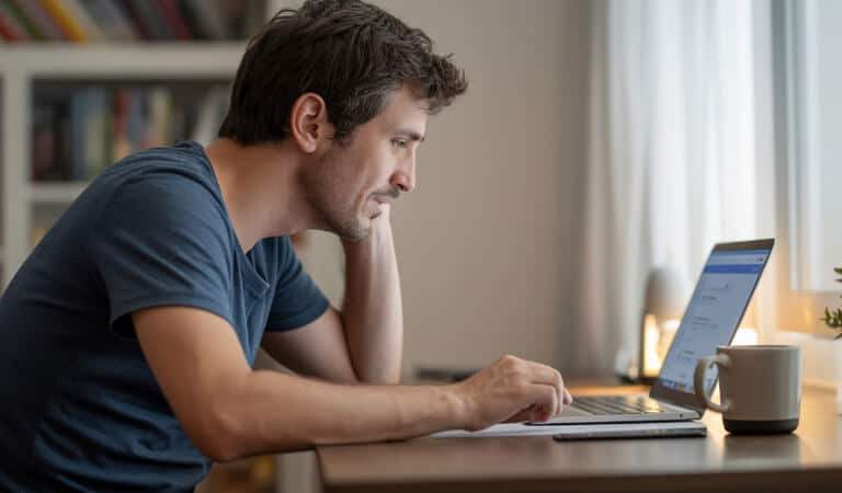 Persona realizando un Test TDAH para Adultos online para saber si tiene TDAH