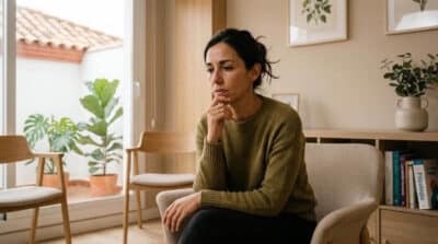 Persona adulta con inquietud mental y dudas sobre si lo que siente es ansiedad o TDAH