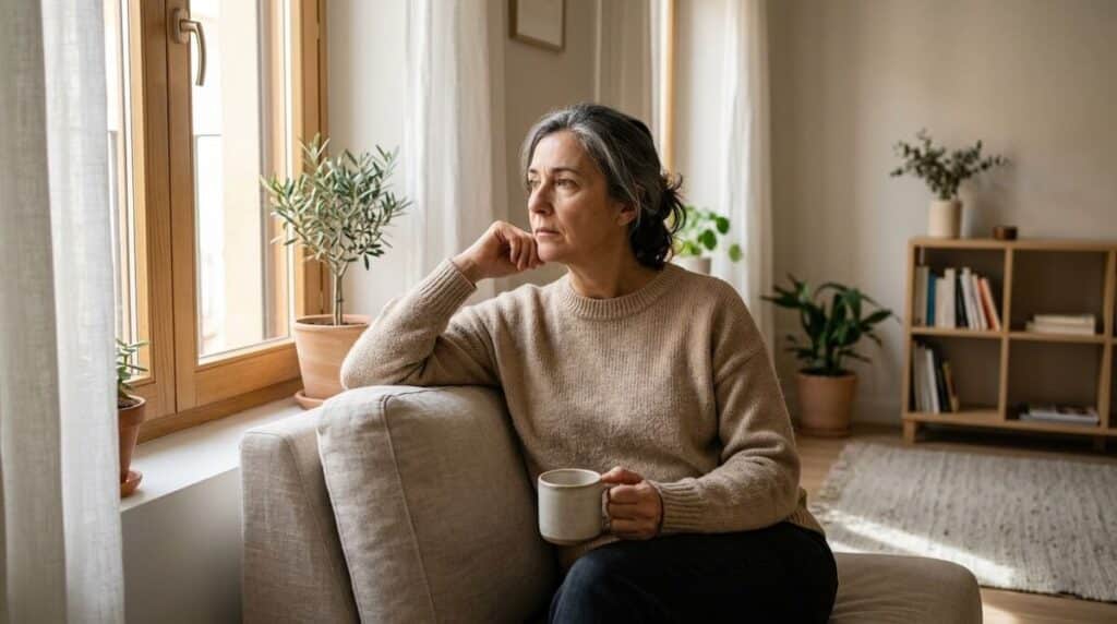 Persona en calma tras comprender sus pensamientos intrusivos