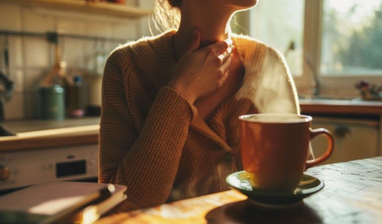 A veces los síntomas de la ansiedad pueden ser desbordantes. En la imagen una mujer sufre los síntomas de la ansiedad frente a una taza de una bebida caliente